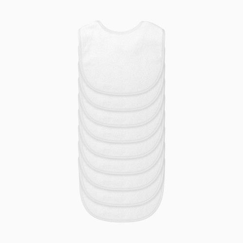 Stay-Dry Infant Bibs (10 Pack) - White