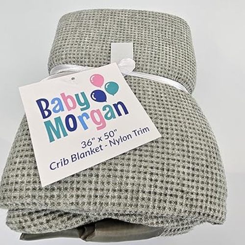 Blankets - Thermal Waffle Warm Baby Blanket for Crib - Soft and Cozy Baby Crib Blanket for Nursery, Stroller, or Naptime Comfort - Ideal Shower Gift - Gray, Nylon Trim (36" x 50")