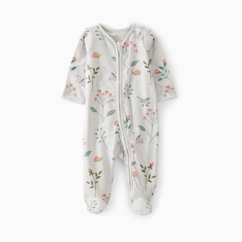 Carter's Little Planet Organic Cotton Sleep & Play Pajamas - Botanical Butterfly Print, 0-3 M