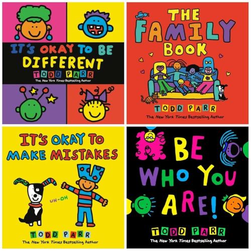 Todd Parr Classics 4-Book Collection Set - Empowering Picture Books Celebrating Individuality and Inclusion - It's Okay To Be Different, The Family Book, It's Okay to Make Mistakes, Be Who You Are