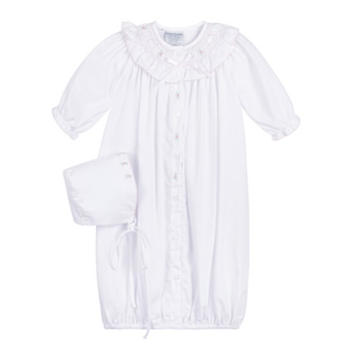 Ribbon Ruffle Smocked Take Me Home Gown with Hat I Feltman Brothers