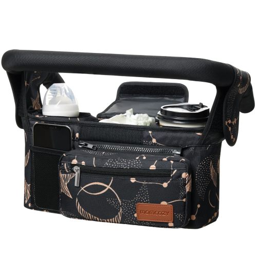 Amazon.com: Momcozy Universal Baby Stroller Organizer, 2 Insulated Cup Holder, Detachable Zippered Pocket, Adjustable Shoulder Strap, Large capacity for baby essentials, Compact Design Fits Any Strollers