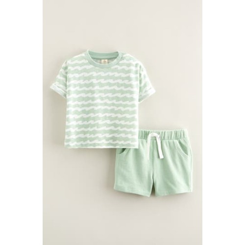 Patterned T-Shirt & Drawstring Shorts Set, 9M