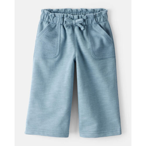 Baby Girl 100% Cotton Wide-Leg Pants - Blue - Carter's | Carter's