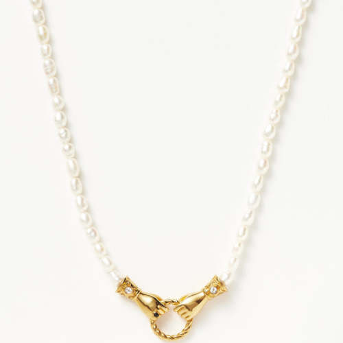 Harris Reed In Good Hands Pearl Pendant Necklace | 18k Gold Plated/Pea | Missoma