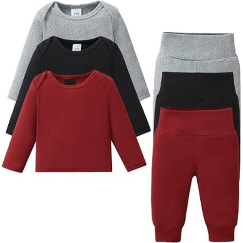 Jecson Baby Boy Clothes Baby Boy Outfits 6 Pieces Long Sleeve Sets 0-18M