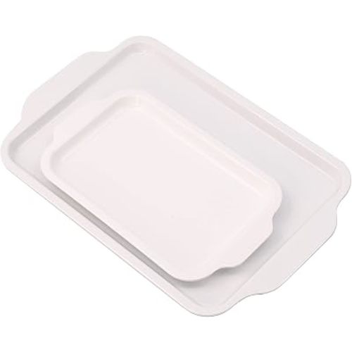 Melamine Tray with Flat Handles Set of 2 (Small, Large) for Montessori Practical Life Activities