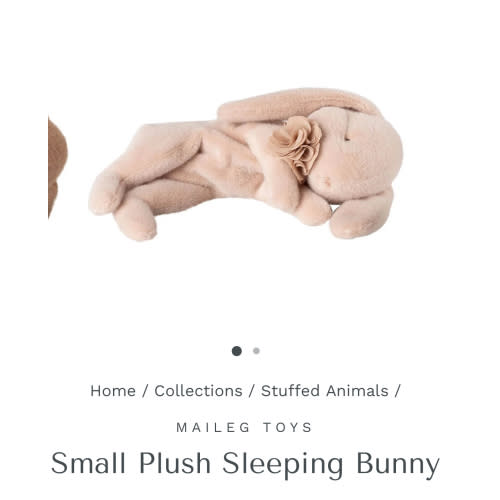 Small Plush Sleeping Bunny