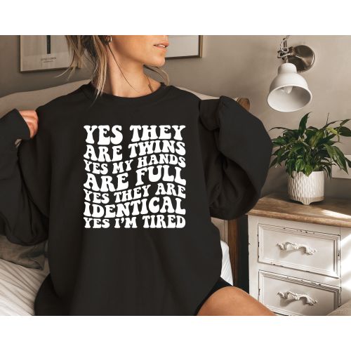 Twin Mama Crewneck Sweatshirt, Funny Mom Life Shirt