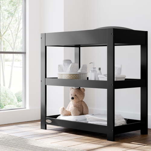 Graco Customizable Infant Changing Table with Changing Pad, Black