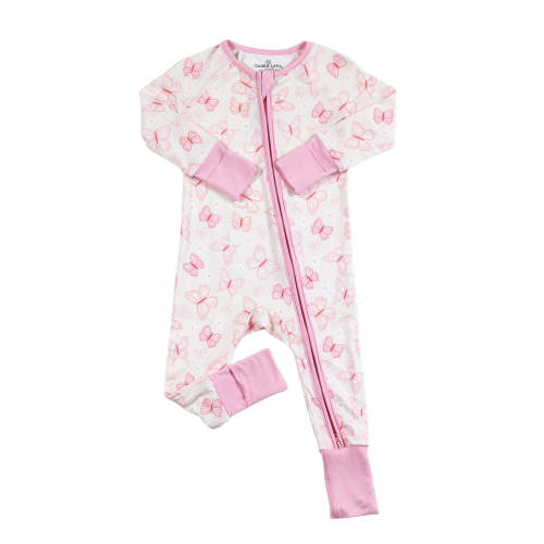 Convertible Zip Romper in Blooming Butterflies | Caden Lane