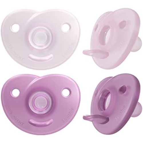Philips Avent Soothie Heart Baby Pacifier for 0-3 Months, BPA-Free, Pink