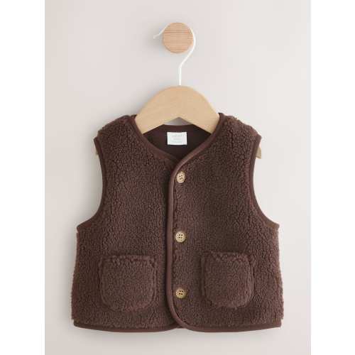 Chocolate Brown Borg Baby Gilet