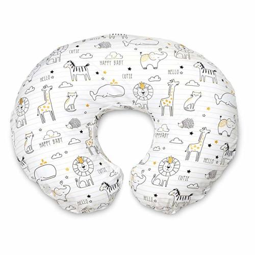 Boppy Original Nursing Pillow and Positioner, Notebook Black and Gold, Cotton Blend Fabric with allover fashion - Black/Gold