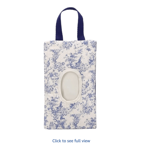 Quilted Baby Wipe Holder Floral Diaper Pouch Portable Quilted Wipes Bag for Car, Stroller