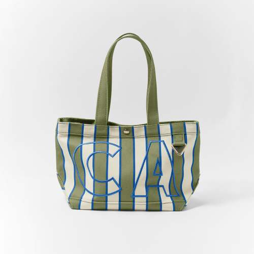 Striped Custom Alpha Tote - Forest
