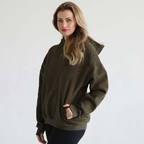 Isabella Ultra Soft Oversized Nursing & Pregnancy Hoodie (Dark Olive)