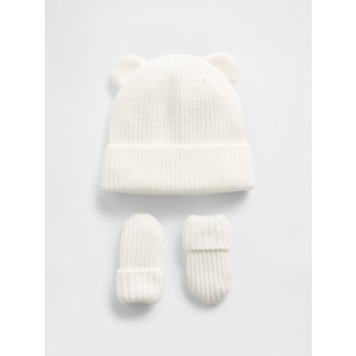Baby & Toddler CashSoft Bear Beanie & Mittens Set 0-6 months