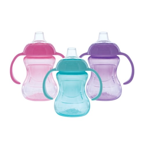 2-Handle Mini Grip N’ Sip Training Sippy Cup (3 Pack) | Green/Red/Blue