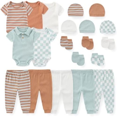 20 Pack Baby Boy Bodysuits Sets New born Clothes Essentials