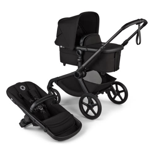 Bugaboo Kangaroo 2-in-1 stroller midnight black sun canopy, midnight black fabrics, black base | Bugaboo