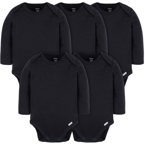 Gerber Baby Long Sleeve Solid Onesies Multi-pack Interlock 180 Gsm