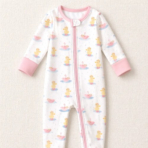 Royal Ducklings Bamboo Baby Zippy Pajamas | H&B – The Honey and Bro Co.