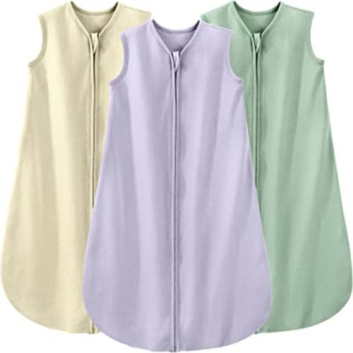 Yoofoss Baby Sleep Sack 6-12 Months Baby Wearable Blanket 100% Cotton 2-Way Zipper TOG 0.5 Toddler Sleeping Sack 3 Pack, Comfy Soft Lightweight Sleep Sacks for Babies (Medium)