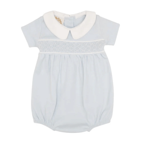 Short Sleeve Banbury Bubble - Buckhead Blue with Worth Avenue White Smocking