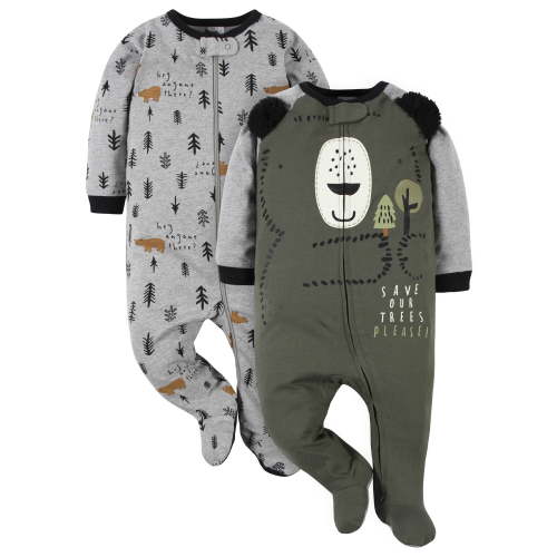 Gerber Baby Neutral Sleep N Play Footed Pajamas, 2-Pack, Sizes Preemie - 6/9 Months