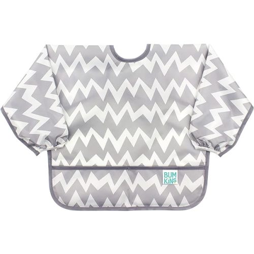 Bumkins Sleeved Bib Baby Bib, Toddler Bib, Smock, Waterproof Fabric, Fits Ages 6-24 Months