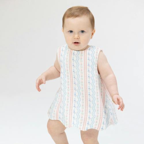 Tulip Stripe - Scallop Back Top with Bloomer