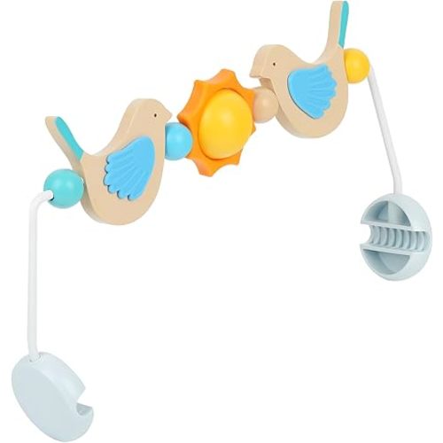 IMPRESA Wooden Toy Bar Compatible with BabyBjorn Bouncer - Medium, Bird Hand-Eye Play & Baby Mobile Attachment - Splinter-Free Wood & Toy Bar Wood