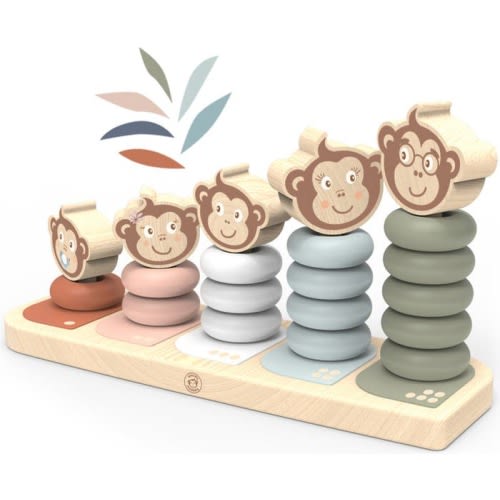 Speedy Monkey Monkey Family Stacker Toy, Multi Color