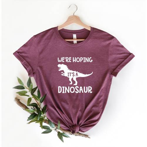 We're Hoping It's a Dinosaur Shirt, Pregnancy Announcement Shirt, Dinosaur Pregnancy Reveal Shirt, Funny Pregnancy Shirt, Maternity Shirt