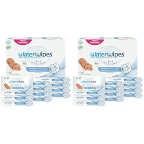WaterWipes Sensitive+ Newborn & Baby Wipes, 3-In-1 Cleans, Cares, Protects, 99.9% Water, Unscented & Hypoallergenic, 60 Count (Pack of 24)
