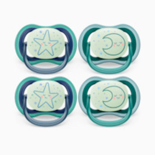 Philips Avent Ultra Air Pacifier, 6-18 Months (4 Pack) - Sleeping Star/Sleeping Moon, 4