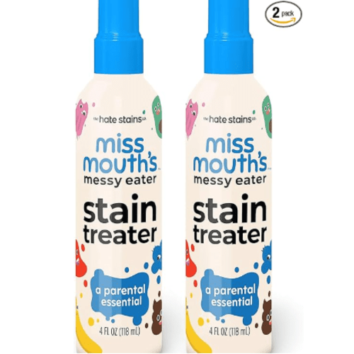 Miss Mouth's Messy Eater Stain Treater Spray - 4oz 2 Pack Stain Remover - Newborn & Baby Essentials - No Dry Cleaning Food, Grease, Coffee Off Laundry, Underwear, Fabric