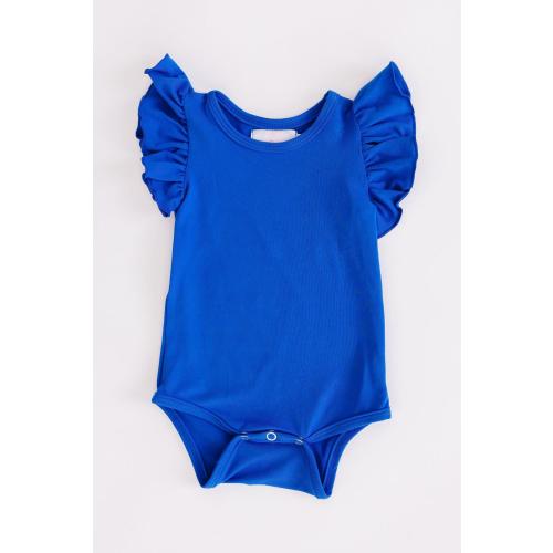 Royal Blue S/S Flutter Bodysuit Romper – August + Willow