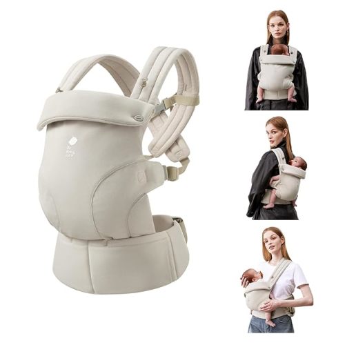 Bc Babycare CocoonGo Baby Carrier – CloudTouch Soft & Ergonomic Baby Carrier for 7–44 lbs | Easy to Wear, Adjustable Fit, Travel-Ready, Machine Washable (Light Beige)