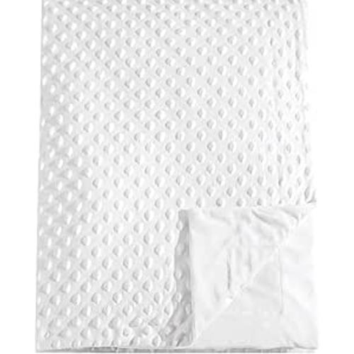 david's kids Micro Fleece Minky Baby Blanket for Boys Girls Neutral with Double Layer and Soothing Raised Dots, Breathable and Soft Lightweight Receiving Blanket for Newborns 30x40 Inches, White