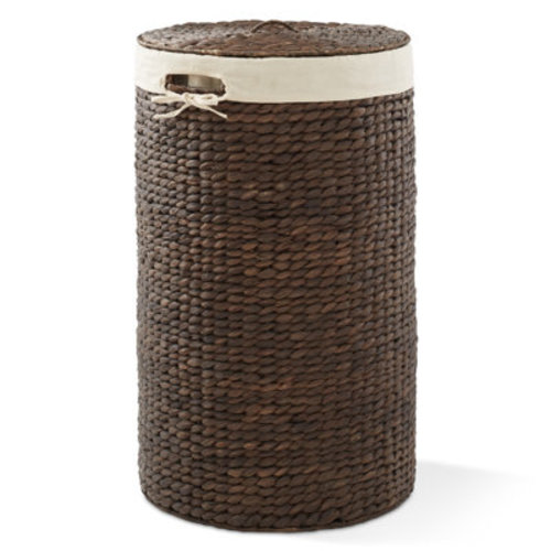 Bayou Breeze Round Laundry Hamper Basket with Lid & Liner for Clothes & Reviews | Wayfair