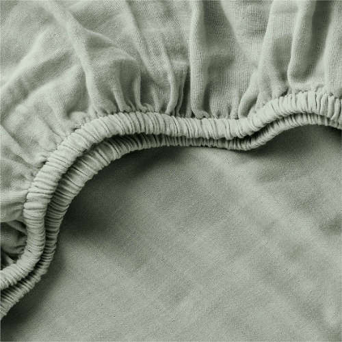 Supersoft Soft Green Organic Cotton Gauze Baby Crib Fitted Sheet