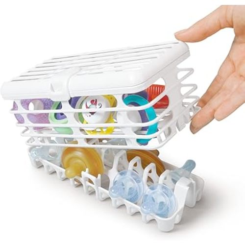 Prince Lionheart Made in USA High Capacity Dishwasher Basket for Baby Items - Storage Basket For Infants Bottle Parts and Accessories, 100% Recycled BPA Free Plastic Dishwasher Basket