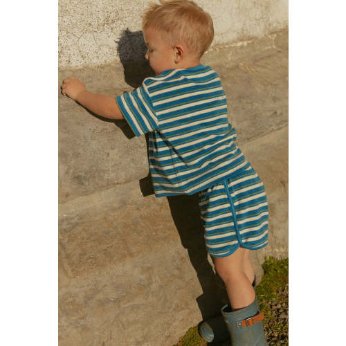 Sterling Set in Thin Blue Green Stripe
