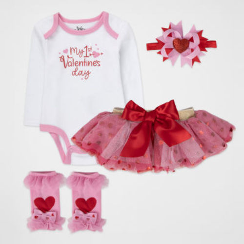 Baby Essentials First Valentines Day Baby Girls 4-pc. Skirt Set