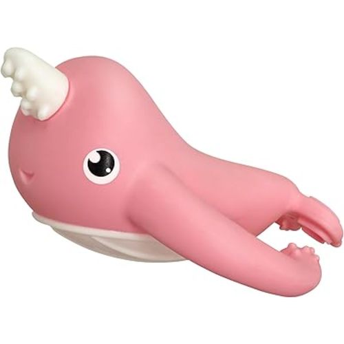 Smily Mia Narwhal Silicone Baby Teething Toys for 3-6 6-12 Months, Teething Relief Toys, Food Grade Silicone Teether Baby Toys, Sensory Toys for Teething Babies, Baby Essential, BPA Free, Pink