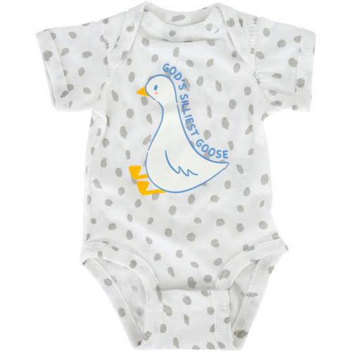 God's Silliest Goose Baby Onesie, by New Ewe, NB-12M