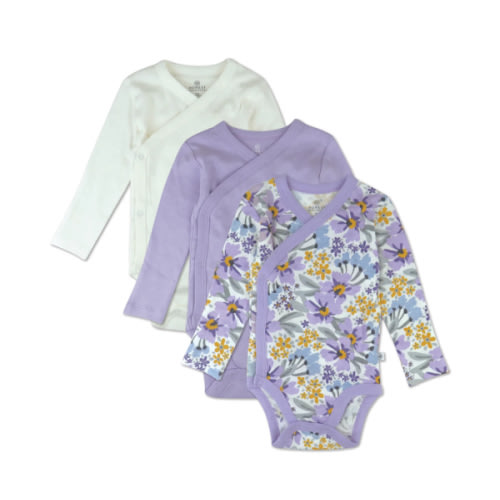 3-Pack Organic Cotton Long Sleeve Side-Snap Bodysuits | Honest Baby Clothing