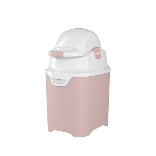 Foundations Mini Diaper Pail with Airtight Lid, Pink